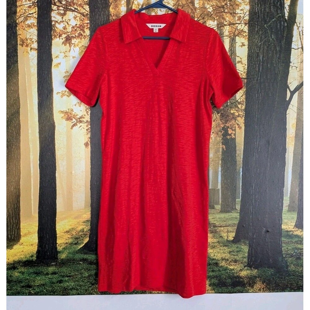 Boden Red Polo-Style Mini Dress